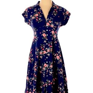 Wild Fable brand vintage style blue floral dress